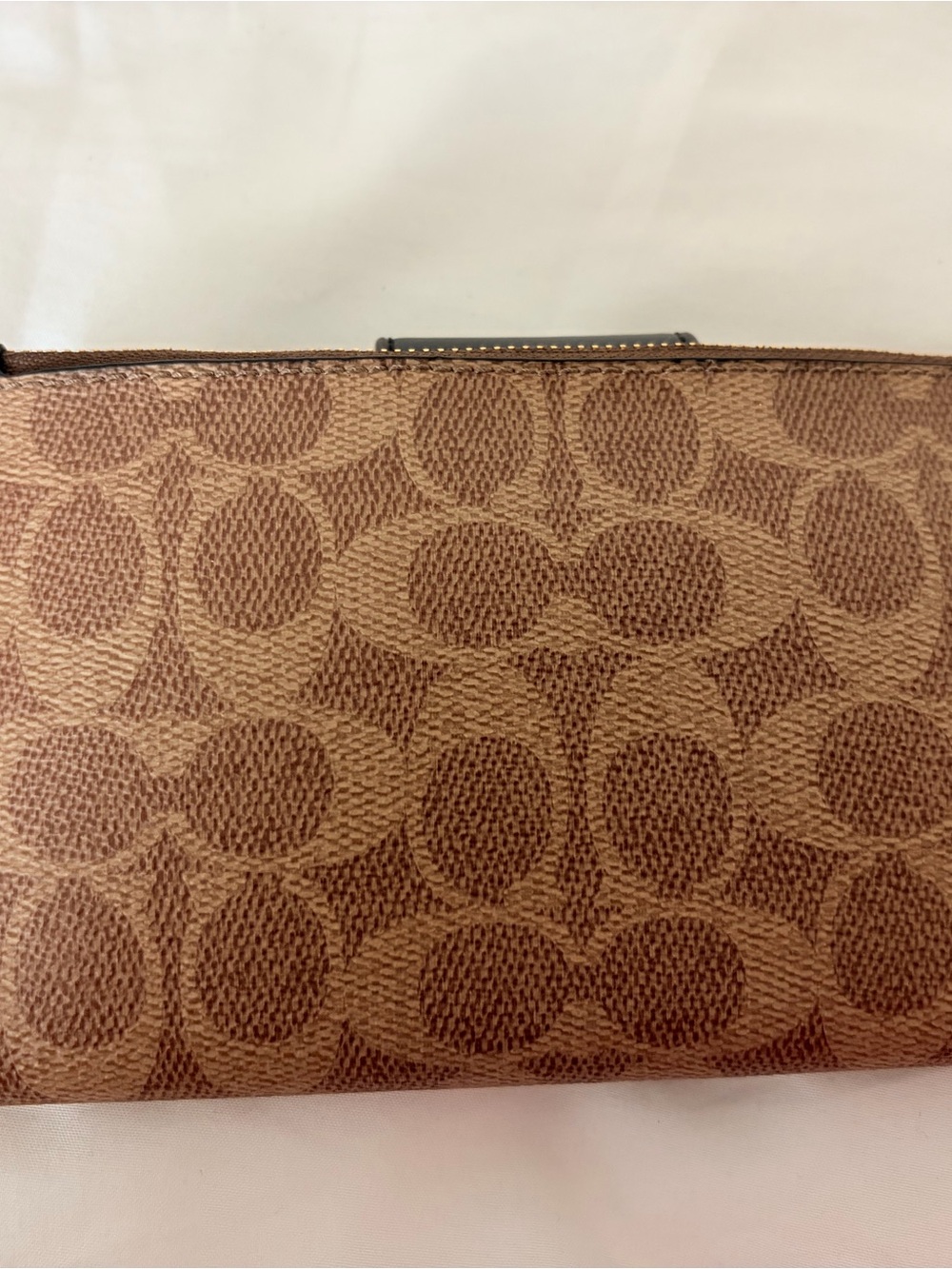Coach Brown Monogram Phone-Wallet with Black strap and Gold Logo - Picture 2 of 5